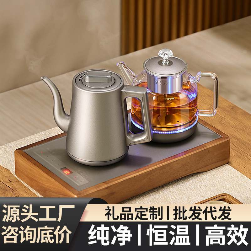 钛合金双上水纯钛烧电热煮茶茶炉台器茶器茶桌茶具茶水壶嵌入式