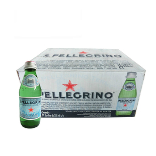 意大利圣培露饮料进口天然充气矿泉水250ML*24瓶整箱玻璃瓶气泡水