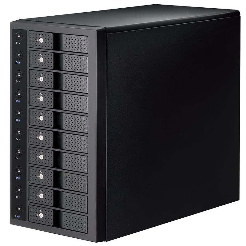 世特力十盘位硬盘盒独立电源电源联动/USB3.2Type-C支持24T硬盘