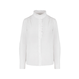 MARYLING玛俪琳秋季新品白色木耳边装饰上衣A1EGW20180