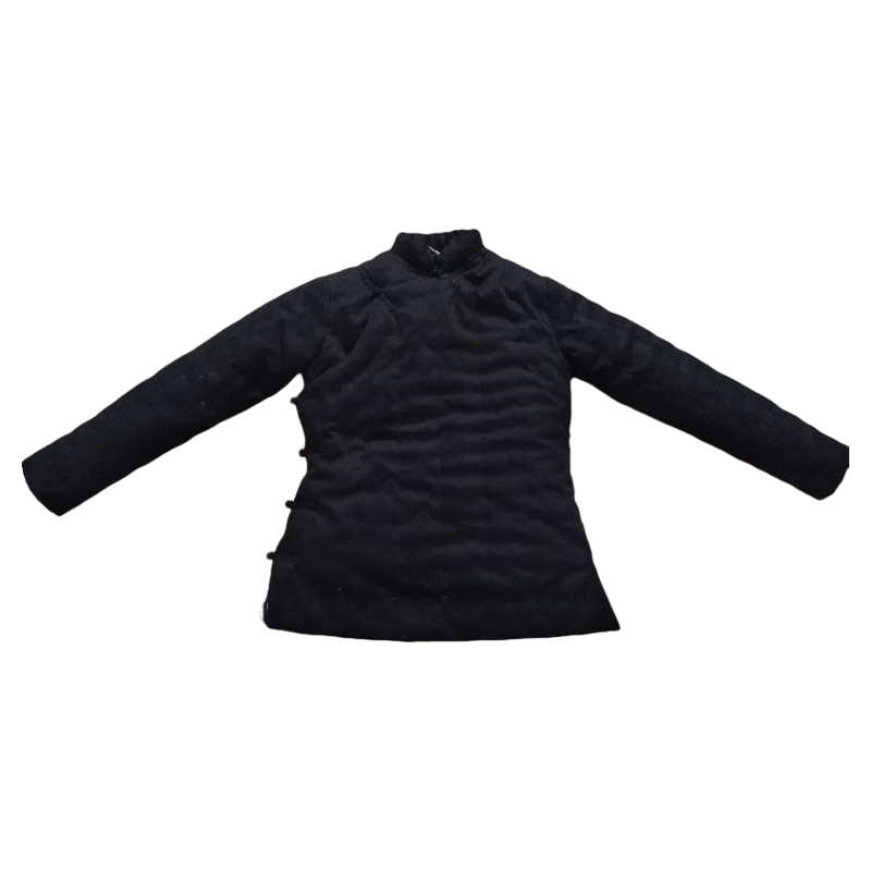 复古纯色纯棉女棉花棉衣手工加厚女士保暖冬季棉服偏襟立领盘扣