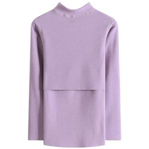 产后哺乳上衣中高领加肥加大单件秋衣喂奶月子服石墨烯自发热秋冬