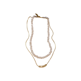 双层叠戴不规则珍珠项链女轻奢小众锁骨链2025新款颈链礼服配饰