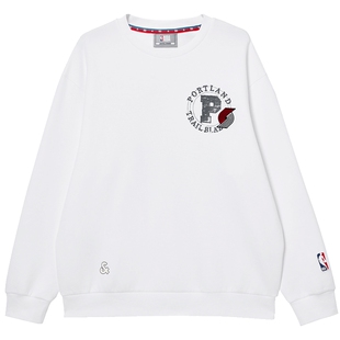 杰克琼斯NBA联名款男装冬季新款开拓者队休闲舒适圆领宽松卫衣