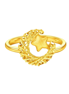 金包银星月织梦戒指月亮星星指环小众设计轻奢高级感少女心礼物