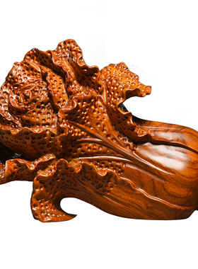 白菜客厅玄关店铺乔迁黄花梨木雕