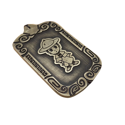 金属铜牌江苏腰牌定制纯铜浮雕