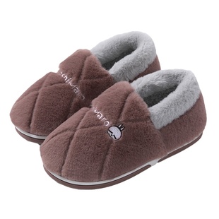 流氓兔包跟棉拖鞋女冬季家居家用中老年保暖毛绒月子鞋棉鞋男冬天