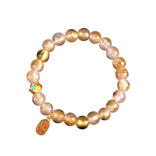 你好历史 金箔琉璃香灰手串琉璃纳福手链国风手串女生礼物