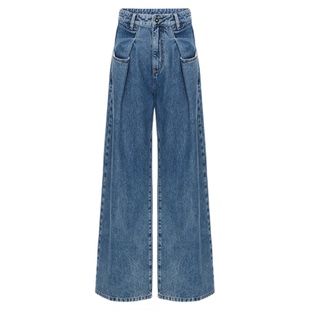 concise-white/简白 女士宽松折腰牛仔裤长裤 银泰百货精品301257