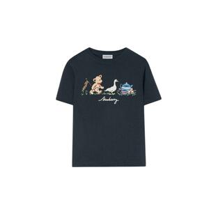 【新款】BURBERRY儿童泰迪熊野餐印花棉质T恤衫 男童81281001