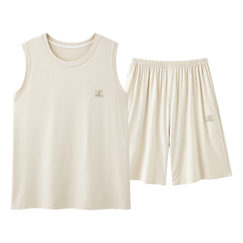 无袖睡衣男士夏季夏天棉绸背心大码男款2025新款莫代尔家居服夏款