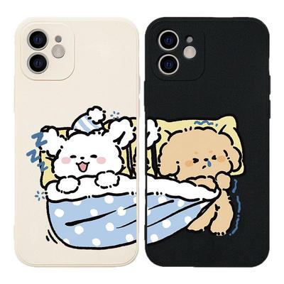 可爱线条小狗iPhone16promax苹果15小米14/13华为mate60小众高级感12保护套pura70pro红米k80新款情侣手机壳