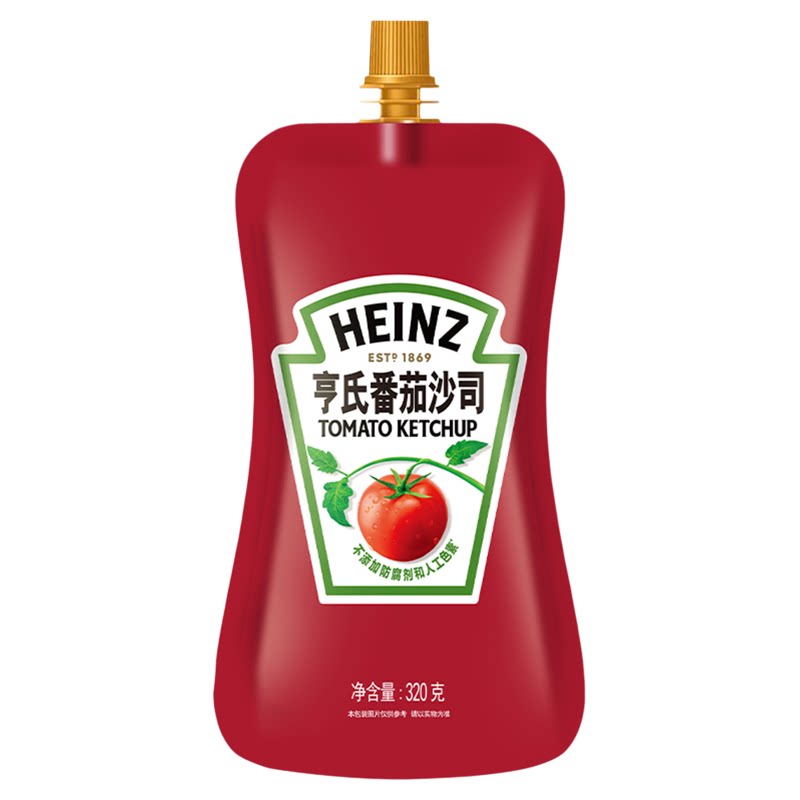 亨氏番茄酱挤压小包健康儿童番茄沙司意面薯条汉堡蘸酱0脂肪0添加