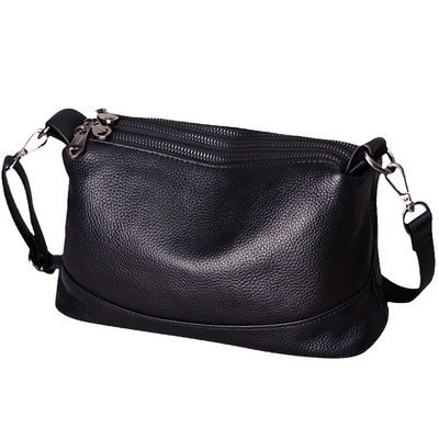 包包女2024新款潮多拉链多层真皮女包单肩斜挎包软头层牛皮手提包