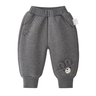 [抗菌远红外]男童棉裤秋冬宝宝加绒束脚卫裤儿童裤子2026新款男孩