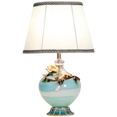 美式蓝色琉璃珐琅台灯客厅现代