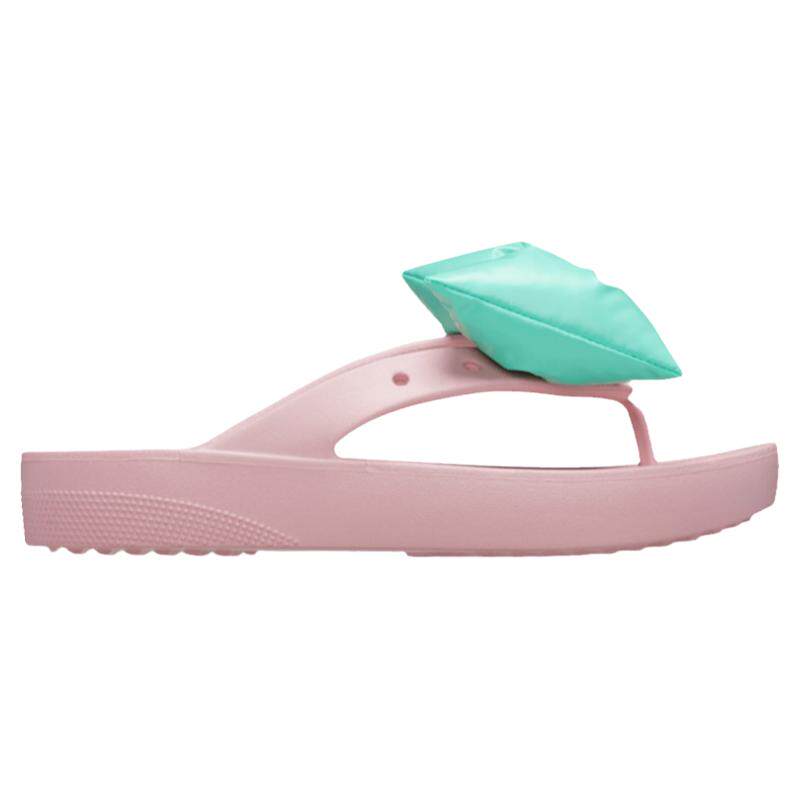 卡骆驰Crocs女鞋凉鞋人字拖鞋洞洞鞋面蓬松蝴蝶结少女风俏皮可爱