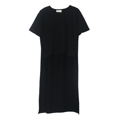 个性设计感t恤女夏前短后长