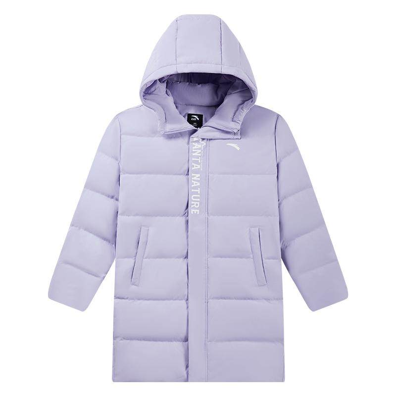 蓬蓬羽-安踏儿童女童中长羽绒服2025冬新舒适保暖四防厚外套