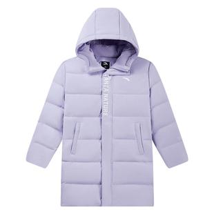 蓬蓬羽-安踏儿童女童中长羽绒服2025冬新舒适保暖四防厚外套