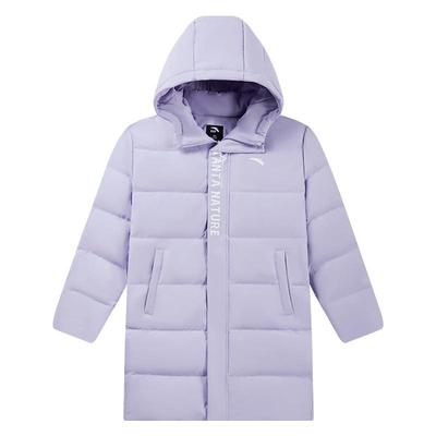 安踏儿童女童中长款四防羽绒服