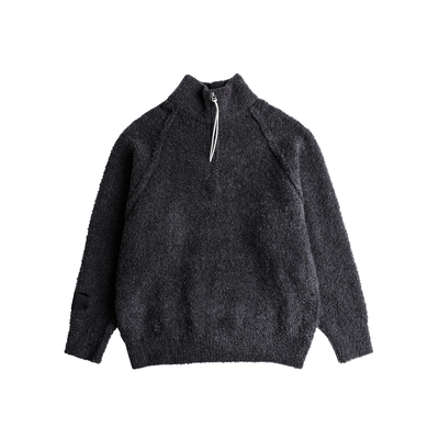 AOGZ羊毛混纺立领慵懒风半拉链毛衣开衫高级感秋冬男女针织衫上衣