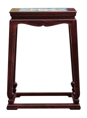 贡匠小叶紫檀嵌景泰蓝香几