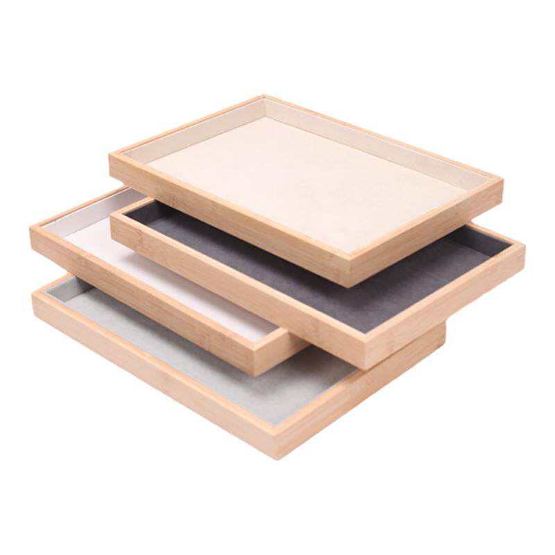 竹木首饰盘手镯手机眼镜项链饰品柜台展示看货托盘珠宝玉器摆放架