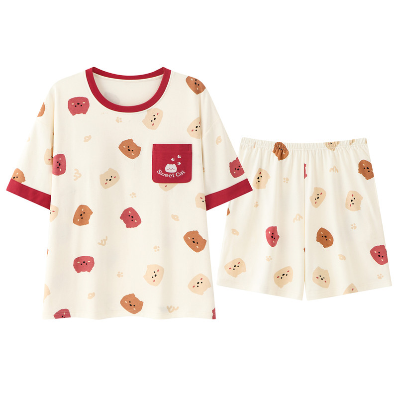 康谊纯棉短袖短裤家居服卡通甜美