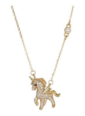 新年简约女网红独角兽吊坠项链