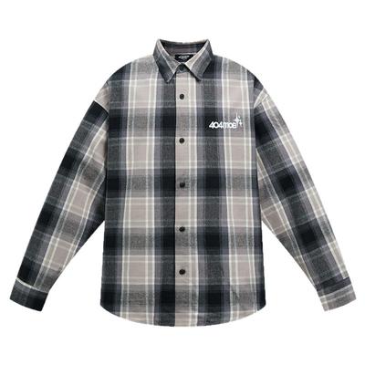 404MOB刺绣复古格纹衬衫宽松上衣