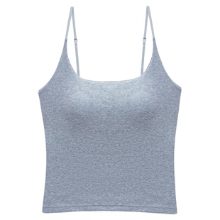 纯欲辣妹美背小吊带背心可调节带胸垫外穿内搭显瘦设计打底上衣