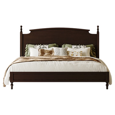 美式复古全实木床法式中古次卧床