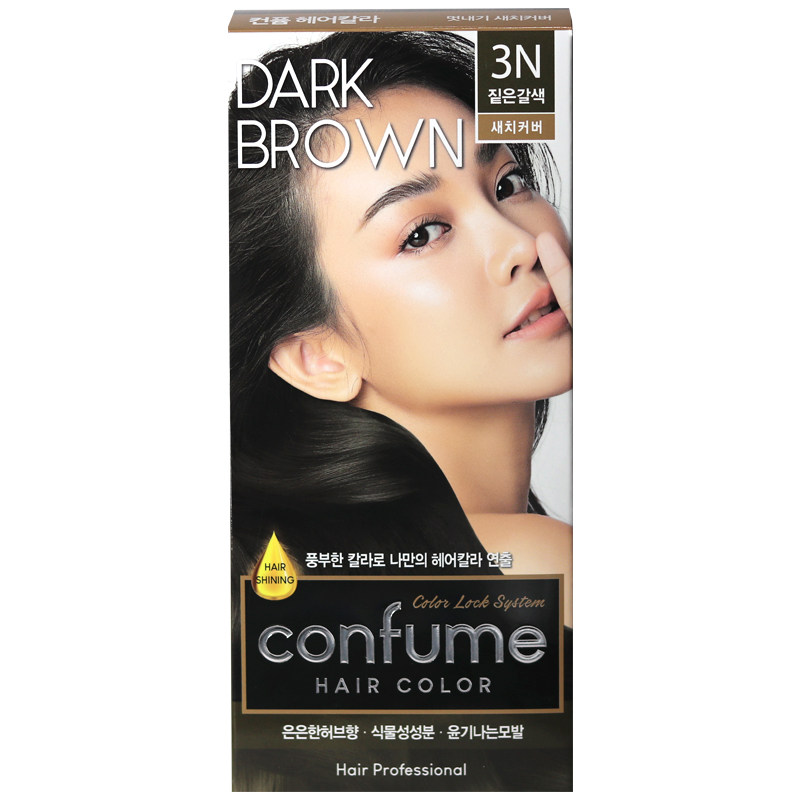 韩国正品科馨可芬confume天然不伤发植物水果染发剂染发膏盖白发