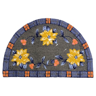 出口美式地毯地垫90*60cm半圆形家用现代门厅客厅卧室田园清新