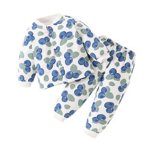 宝宝棉服套装春秋男女童棉衣棉裤婴儿保暖衣居家夹棉睡衣冬季内搭