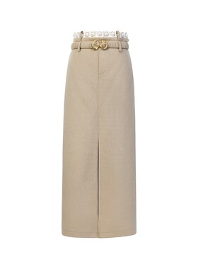 lefame拉飞姆春秋重工排列绣花钉珠拼接卫衣长裙