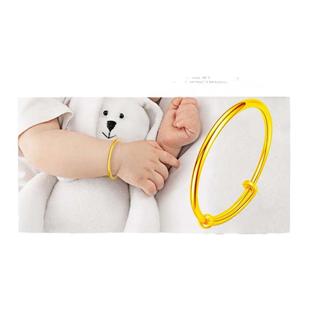 推拉光面宝宝手镯儿童婴儿足金包银镯子一对满月百天可调节周岁礼