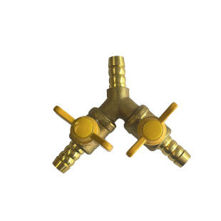 液化气调节限流煤气管三通球阀分流两头插管天然气一字直通带开关