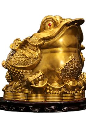 铜臻祥纯铜中式客厅精工金蟾