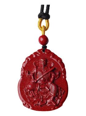原矿朱砂真武大帝吊坠紫金