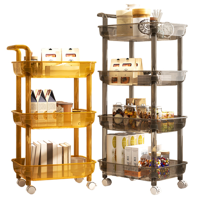 可移动零食小推车置物架落地客厅沙发边几简易书架带轮厨房收纳架