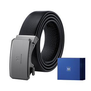 海澜之家皮带男士时尚新款自动扣腰带头层牛皮裤带西装裤腰带礼盒