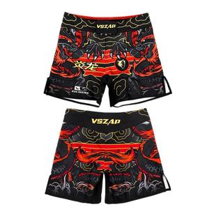 VSZAP炎龙格斗踢拳击运动训练MMA短裤男速干泰拳搏击UFC比赛定制
