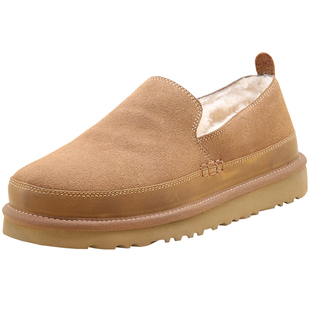 一脚蹬男皮毛一体低帮雪地靴羊毛棉鞋子加厚加绒懒人鞋СUGGΟAT