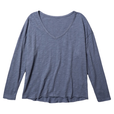 TANG TOWN 春夏触感品质双重升级 定织定染竹节棉 宽松大V领T恤女