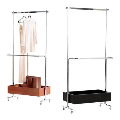 不锈钢落地衣帽架可移动挂衣架