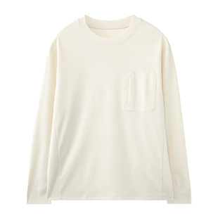 【简约基础】SUPIMA棉提花肌理 春季百搭微廓圆领长袖T恤 DAT975