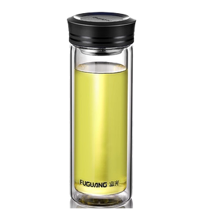 富光玻璃杯双层大容量泡茶水杯隔热男女便携过滤家用杯子定制印字